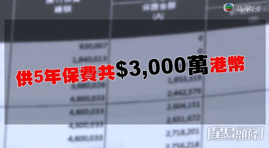 陈彦行被姓佘经纪欺骗买下多份保险，5年保费高达3千万。