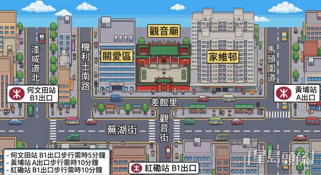 紅磡觀音廟在觀音開庫期間將實施特別人流管制及交通措施。九龍城警區FB圖片