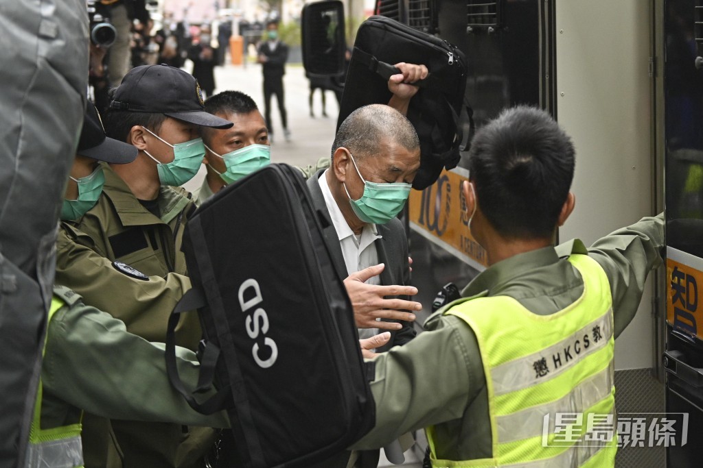 黎智英被判監總刑期為20年；其餘八名被告則被判監禁6年3個月至10年不等。資料圖片