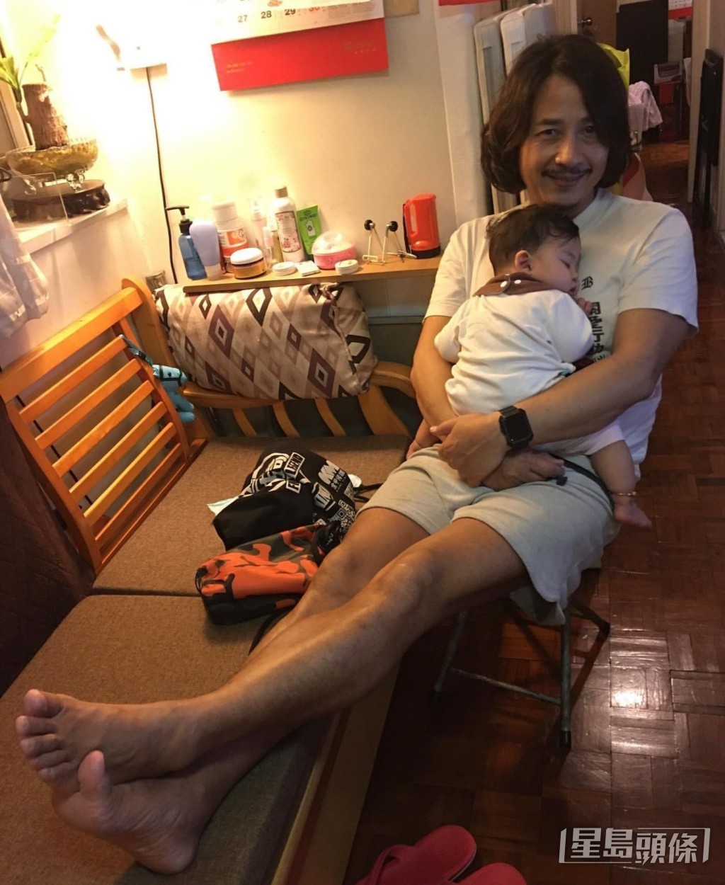 黃澤鋒享受做湊仔公。 黃澤鋒享受做湊仔公。