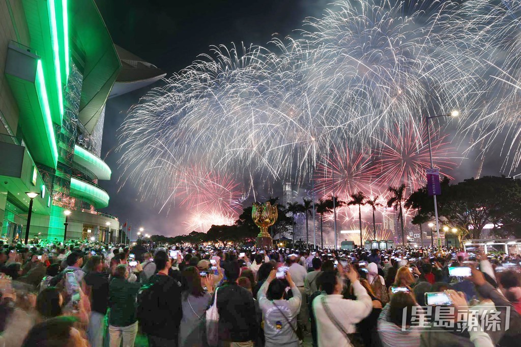 「馬到功成耀香江」馬年煙花匯演表演。 「馬到功成耀香江」馬年煙花匯演表演。