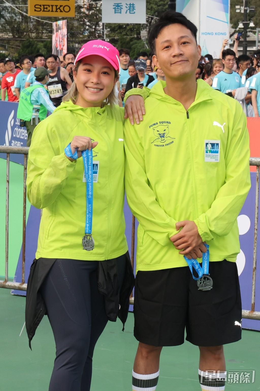 麦子乐与吴嘉熙一同跑10公里赛。