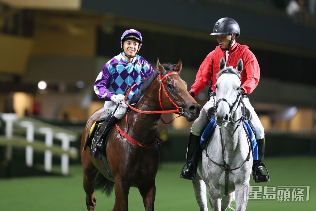 梁家俊策騎「至尊瑰寶」贏得本年度馬季最後一場賽事。