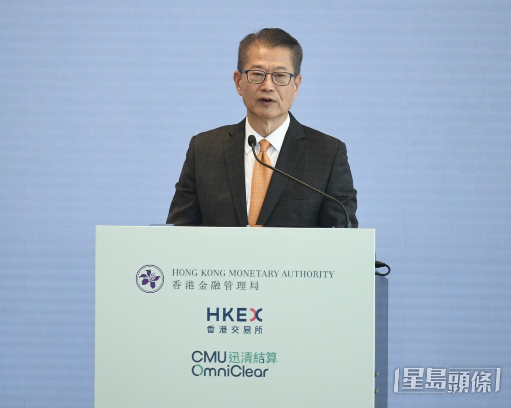 陳茂波預期今次合作拓展本港金融市場的深度與廣度,開創更大發展空間。 何君健 攝 陳茂波預期今次合作拓展本港金融市場的深度與廣度,開創更大發展空間。 何君健 攝