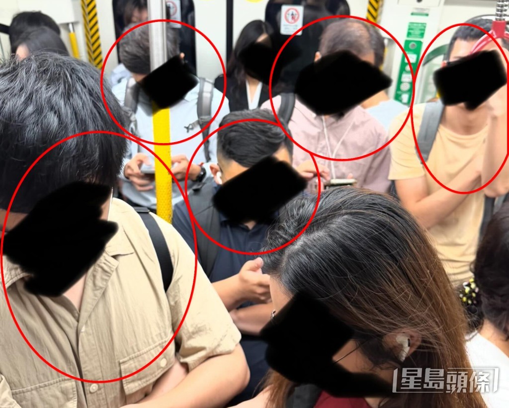 人群中最少有5名乘客,全部都將體積厚實的背囊揹在身後(帖文截圖) 人群中最少有5名乘客,全部都將體積厚實的背囊揹在身後(帖文截圖)