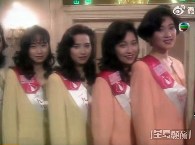 1993年麥家琪(左二)以17歲的學生身份參加港姐成為大熱門。
