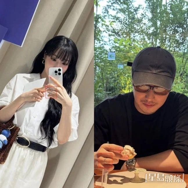 Tiffany和卞耀汉又被发现戴上情侣戒指。