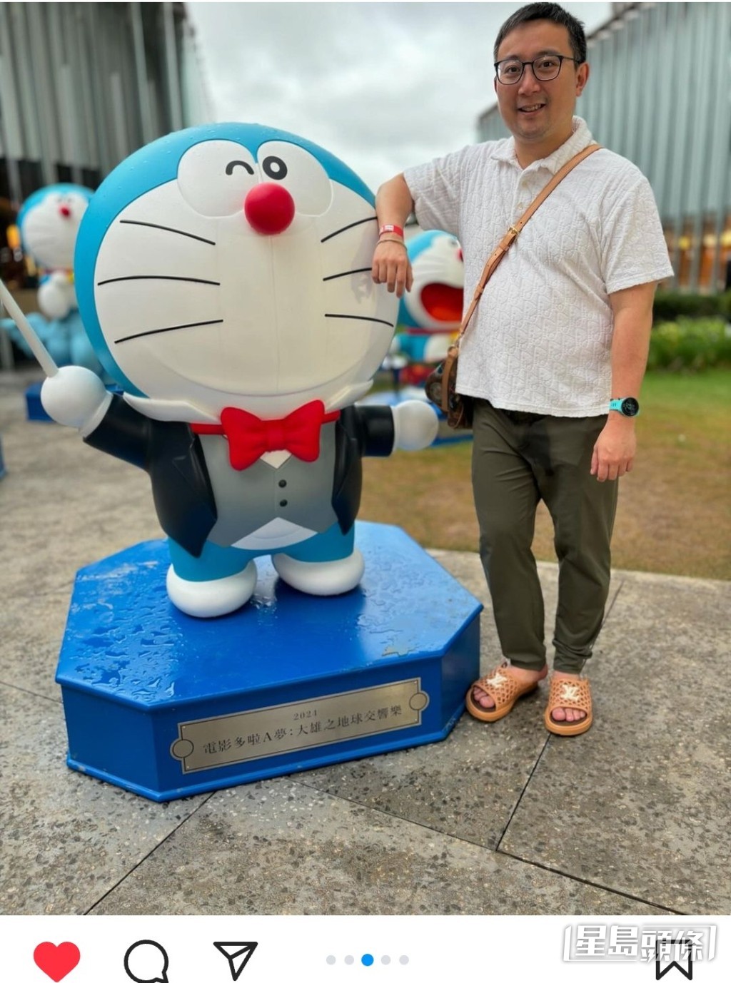 「包裝」系馬主李文斌日前參觀多啦A夢展覽。