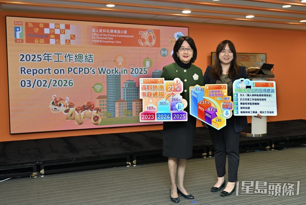 私隱專員公署發表2025年工作報告及報告三宗涉及個人資料保安的事故。 私隱專員公署發表2025年工作報告及報告三宗涉及個人資料保安的事故。