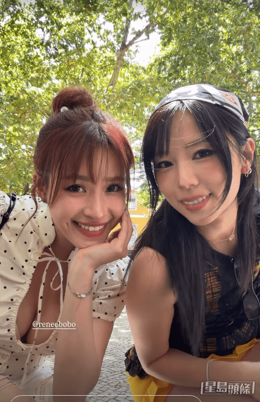 李蔓瑩的中空裝上衣，令豐滿身材呼之欲出。