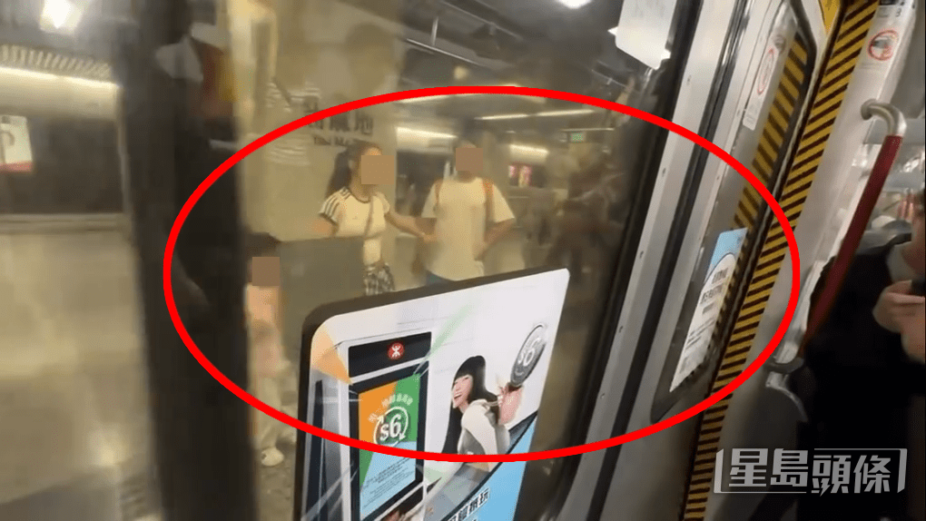 未能上車的一男一女亦只能無奈地望著緊閉的車門(影片截圖Threads@v6b_zx4329、mtr__diary) 未能上車的一男一女亦只能無奈地望著緊閉的車門(影片截圖Threads@v6b_zx4329、mtr__diary)