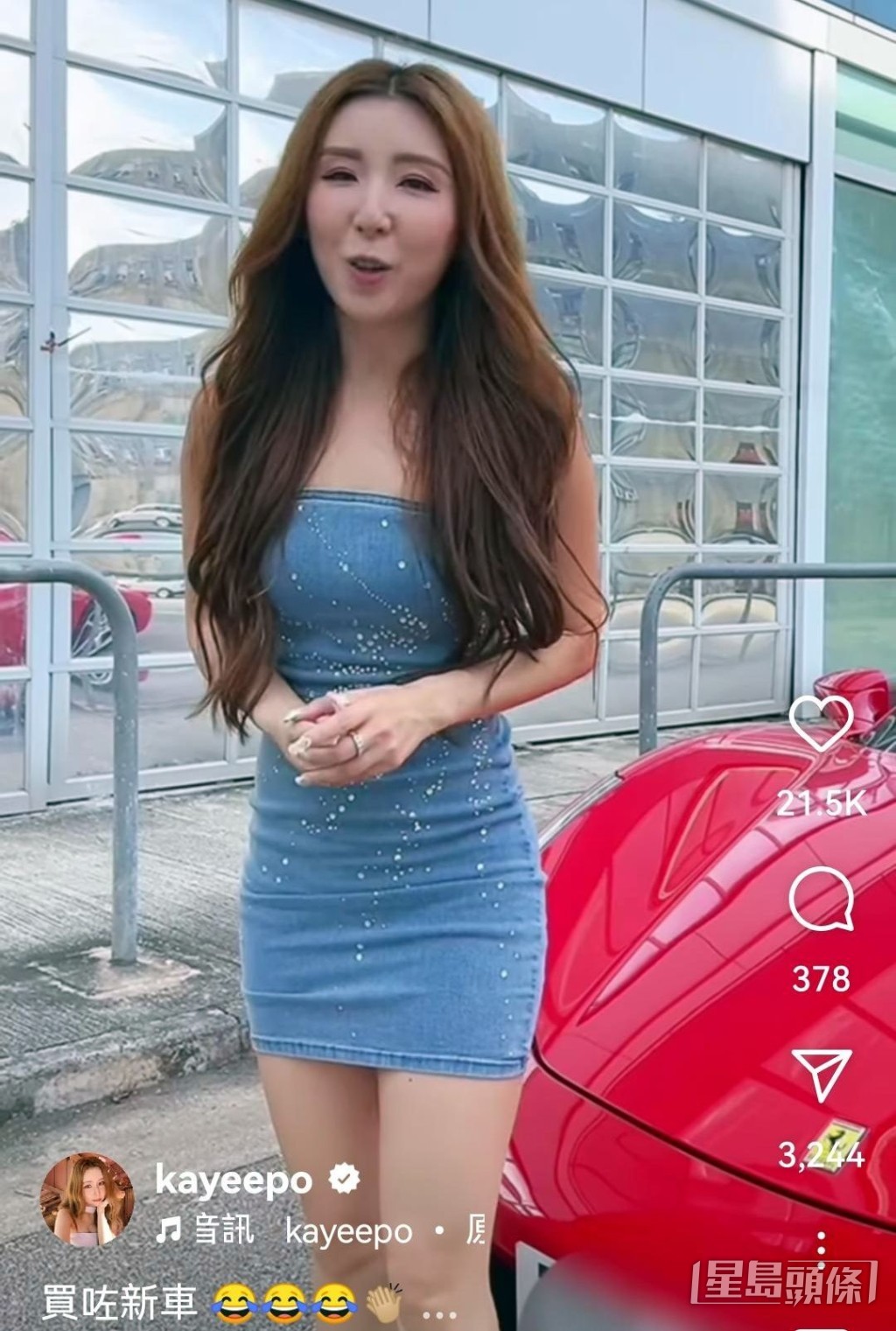 嘉儀解釋係借名車拍視頻。 嘉儀解釋係借名車拍視頻。