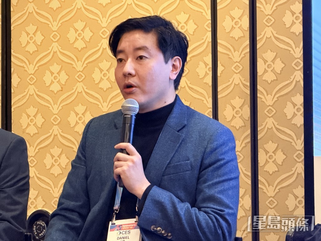 GoGoChart創始人兼行政總裁魯曉聚表示，科技園帶企業出海，有助尋找更多潛在客戶。（郭詠欣攝）