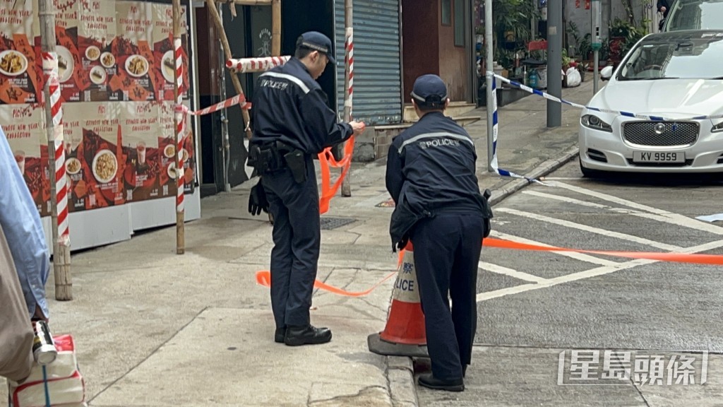 警員到場調查。楊偉亨攝 警員到場調查。楊偉亨攝