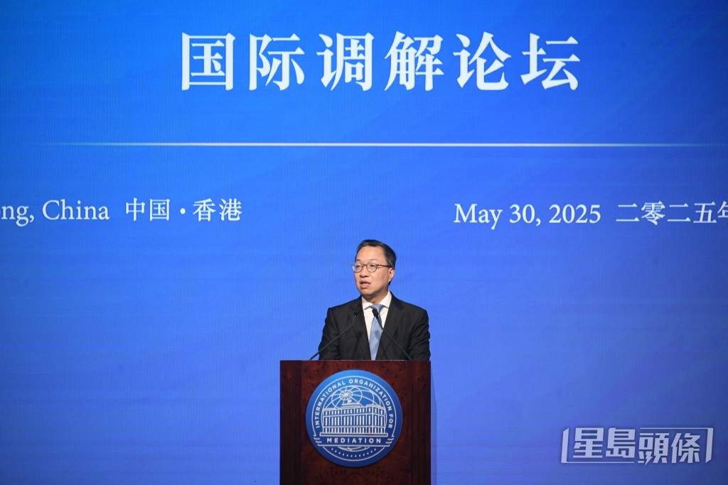 林定國強調香港必將成為實踐公約精神的重要樞紐。陳浩元攝