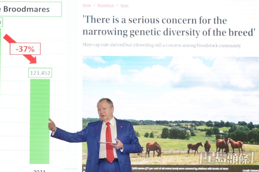 亚洲赛马联盟主席兼香港赛马会行政总裁应家柏先生在第四十一届亚洲赛马会议上发言。