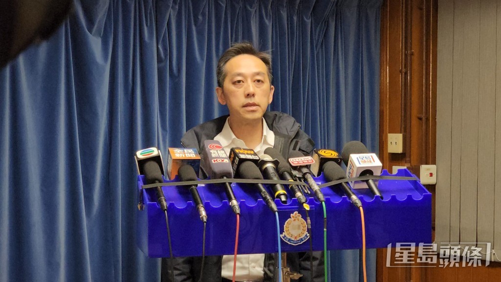 油尖警區助理指揮官(刑事)警司程知仁向傳媒交代案情。 油尖警區助理指揮官(刑事)警司程知仁向傳媒交代案情。