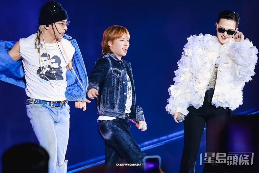 GD（右）昨晚的巡唱，找來BIGBANG隊友太陽（左）及大聲任嘉賓。