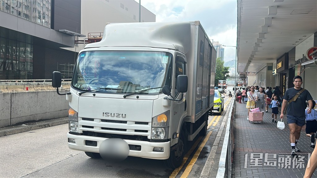 貨車司機路邊落車惹禍。劉漢權攝落