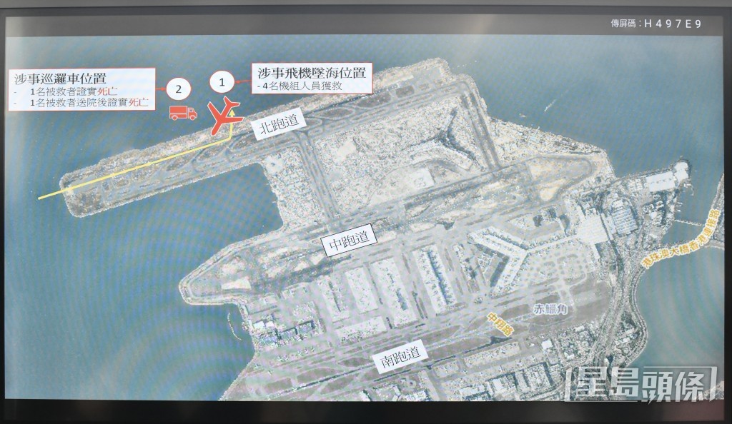 機管局代表補充,巡邏車負責巡邏北跑道海岸線,在圍網以外位置,與跑道有安全距離。 機管局代表補充,巡邏車負責巡邏北跑道海岸線,在圍網以外位置,與跑道有安全距離。