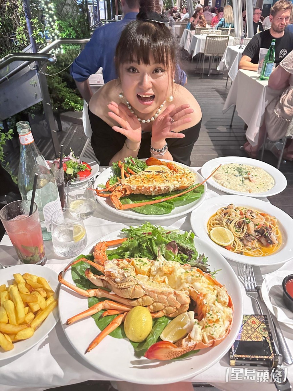 澳洲期間餐餐大魚大肉，有海鮮、意粉、意大利飯及薯條。