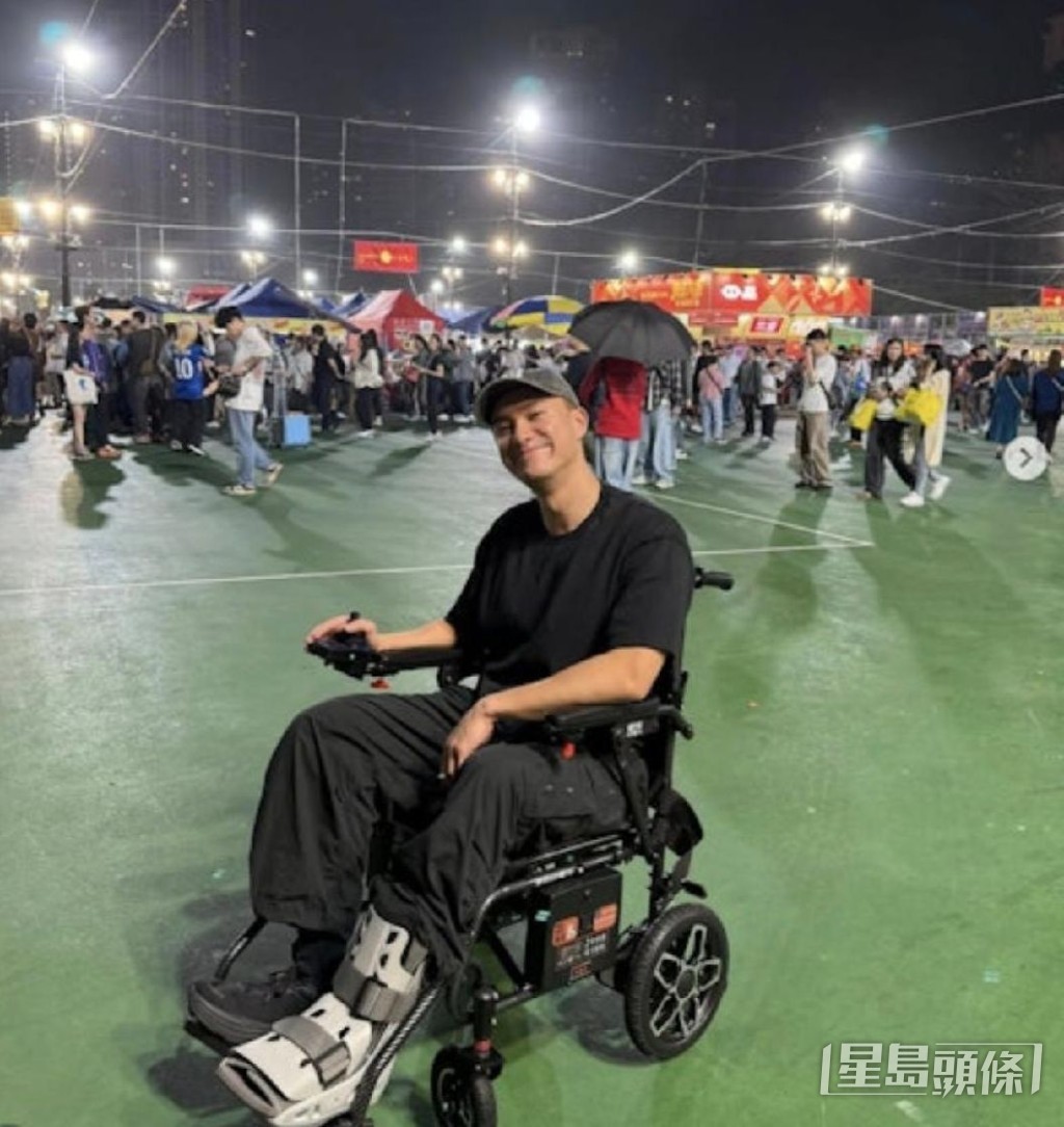 康復了8成的朱仔不用再坐輪椅。