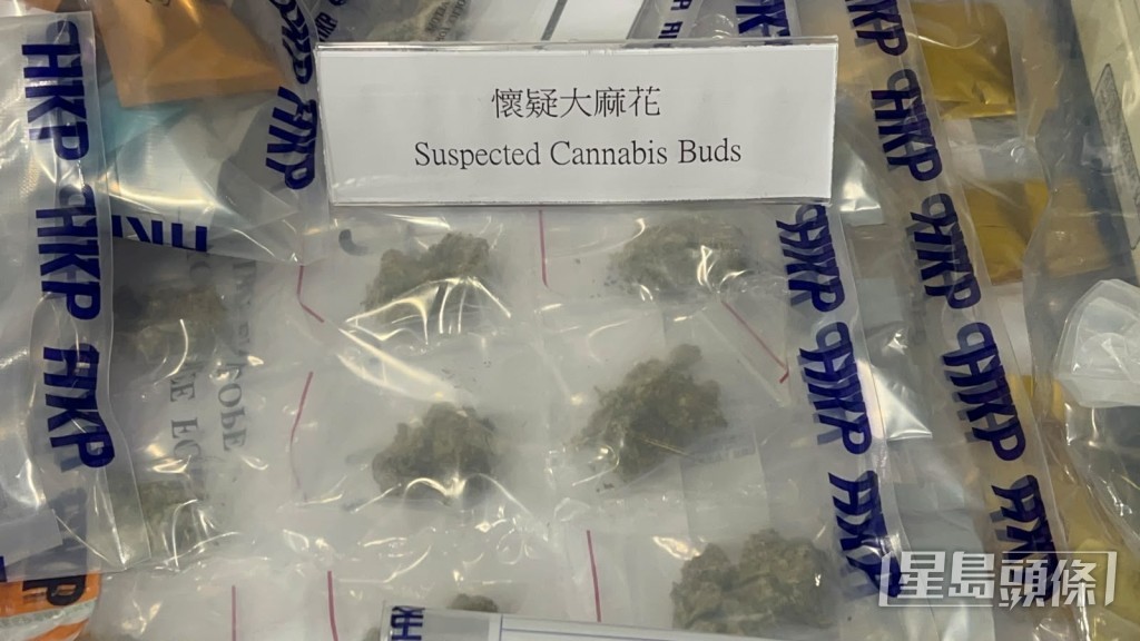 行動中檢獲大麻花。楊偉亨攝 行動中檢獲大麻花。楊偉亨攝