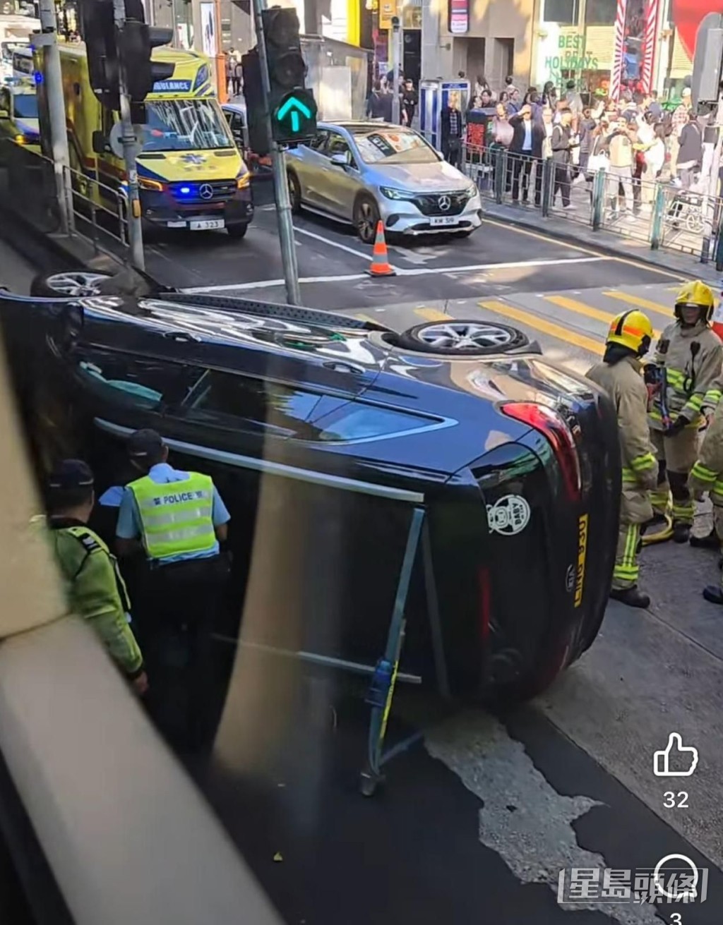 去年底Elanne在尖沙咀自炒翻車，江若琳一度被困車內。