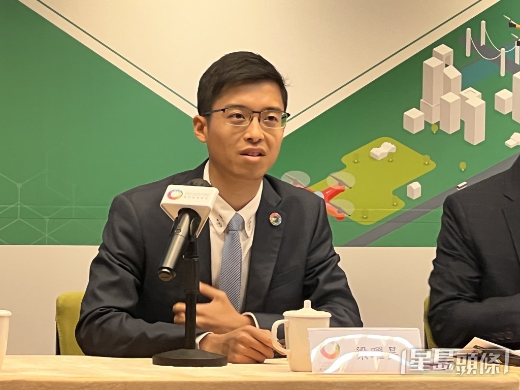 團結香港基金土地及房屋研究主管梁躍昊。郭詠欣攝 團結香港基金土地及房屋研究主管梁躍昊。郭詠欣攝