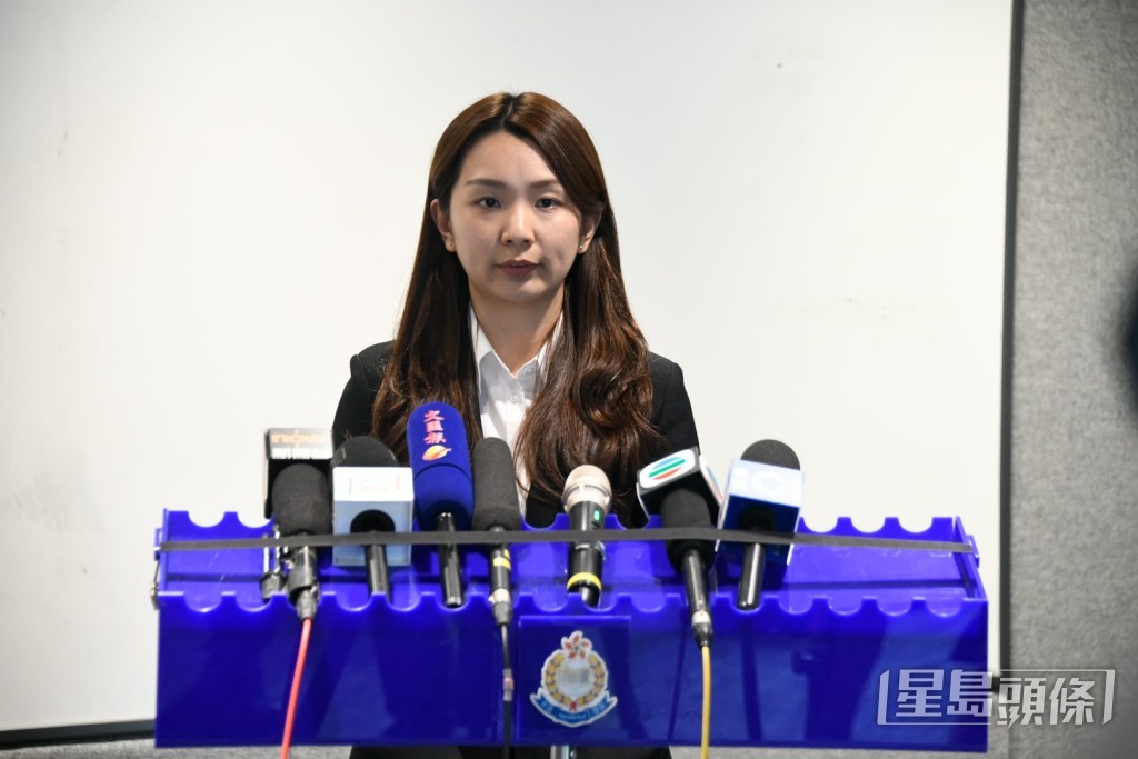東九龍總區重案組督察梁曼宜講述案情。楊偉亨攝 東九龍總區重案組督察梁曼宜講述案情。楊偉亨攝