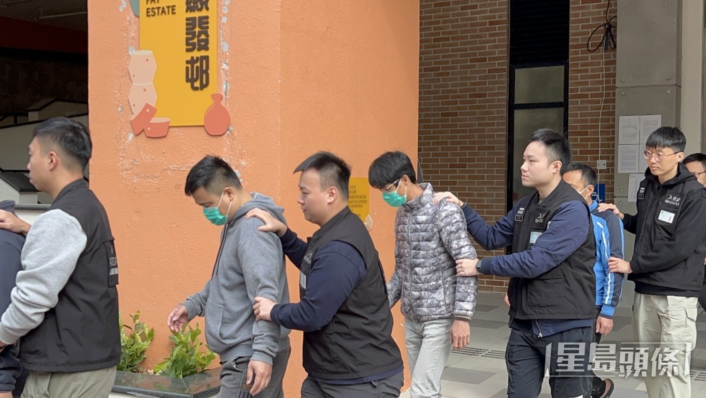 被捕男子包括內地人及一名印尼人。許文光攝 被捕男子包括內地人及一名印尼人。許文光攝