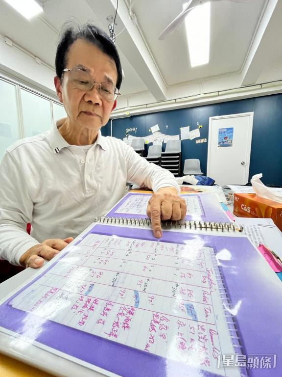 黃先生詳細記下妻子最後3個月的病情及藥量。