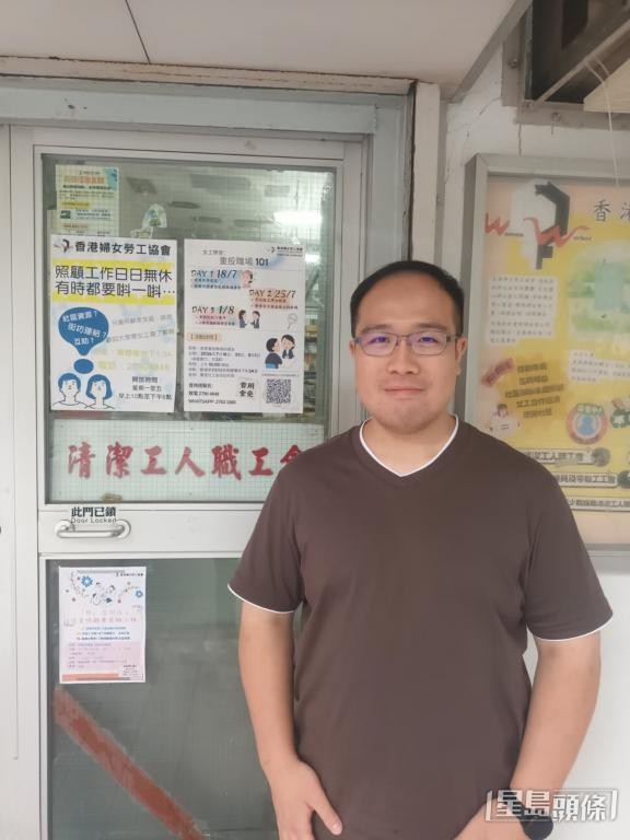 清潔工人職工會幹事顏烈洲關注休息室的設計未充分考慮工友需要。 受訪者提供 清潔工人職工會幹事顏烈洲關注休息室的設計未充分考慮工友需要。 受訪者提供