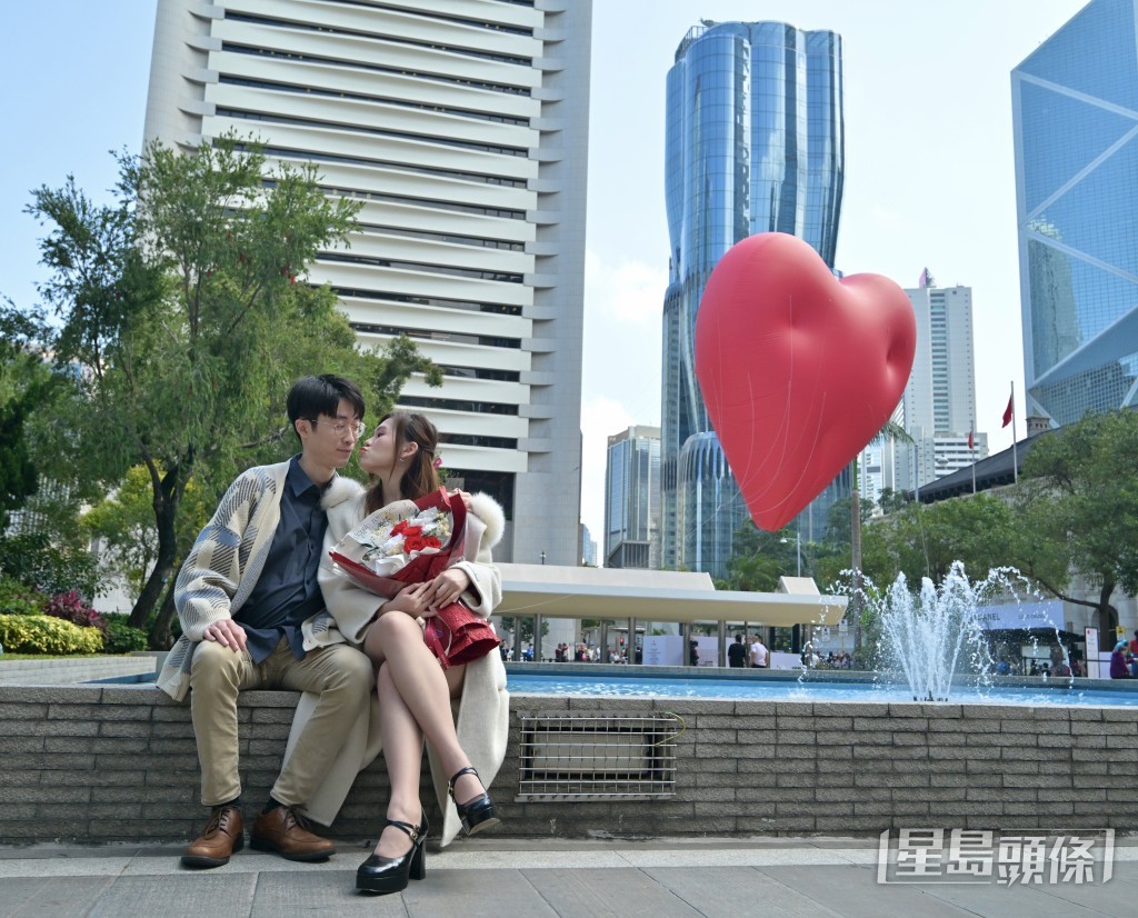 Chubby Hearts情人節在中環亮相。蘇正謙攝 Chubby Hearts情人節在中環亮相。蘇正謙攝