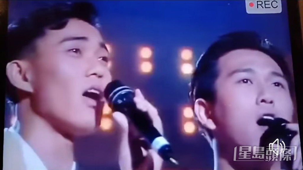 周國豐參加《第十屆新秀歌唱大賽》時跟參賽者溫兆倫同台較量。