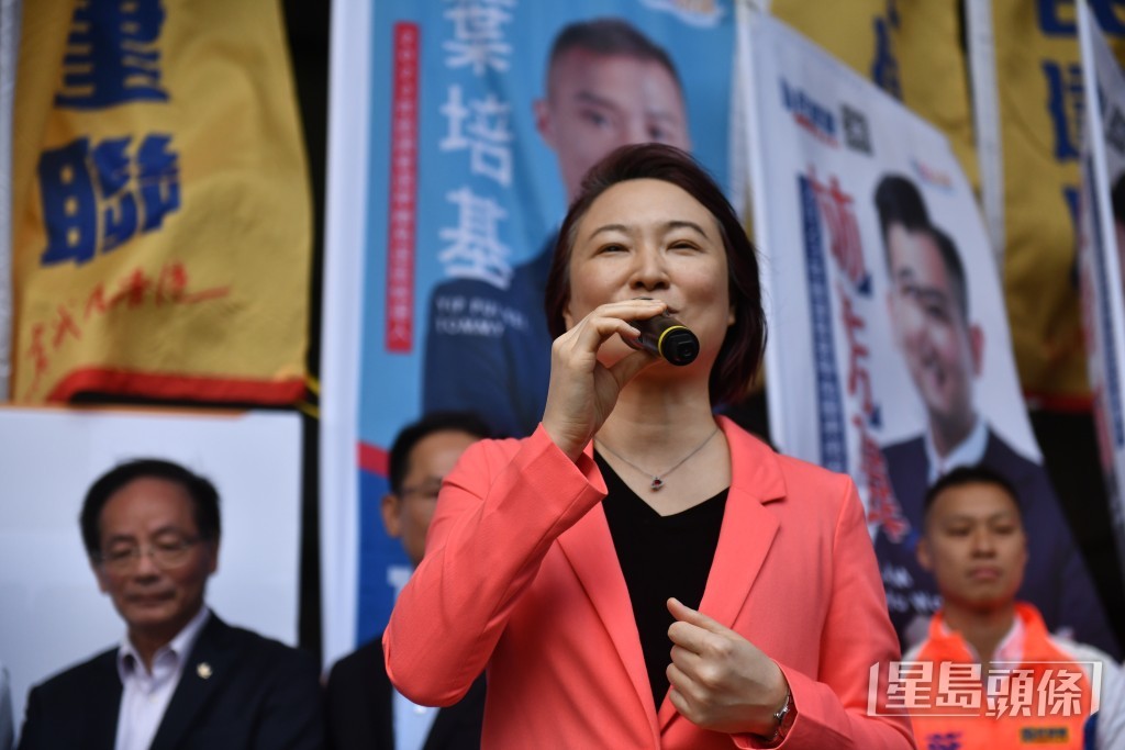 剛卸任主席的立法會議員李慧琼，亦有到場支持。陳極彰攝