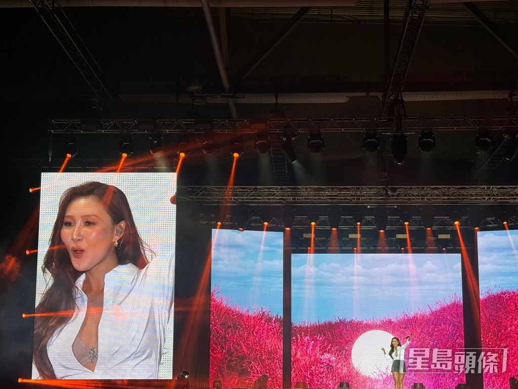 華莎貫徹FAN CON風格,恤衫開鈕晒Bra開SHOW