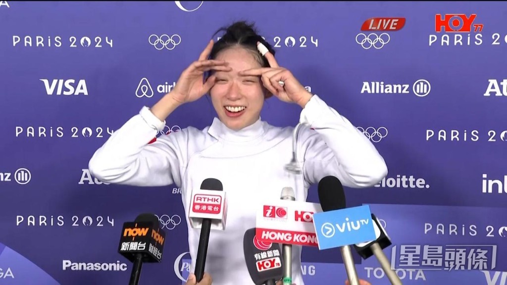 江旻憓奪金後開心落淚。 江旻憓奪金後開心落淚。