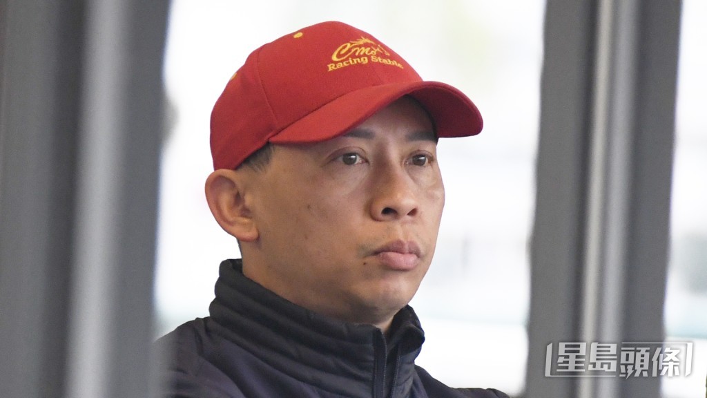 「士登」今朝出操前後，巫偉傑都跟實此馬好緊張。