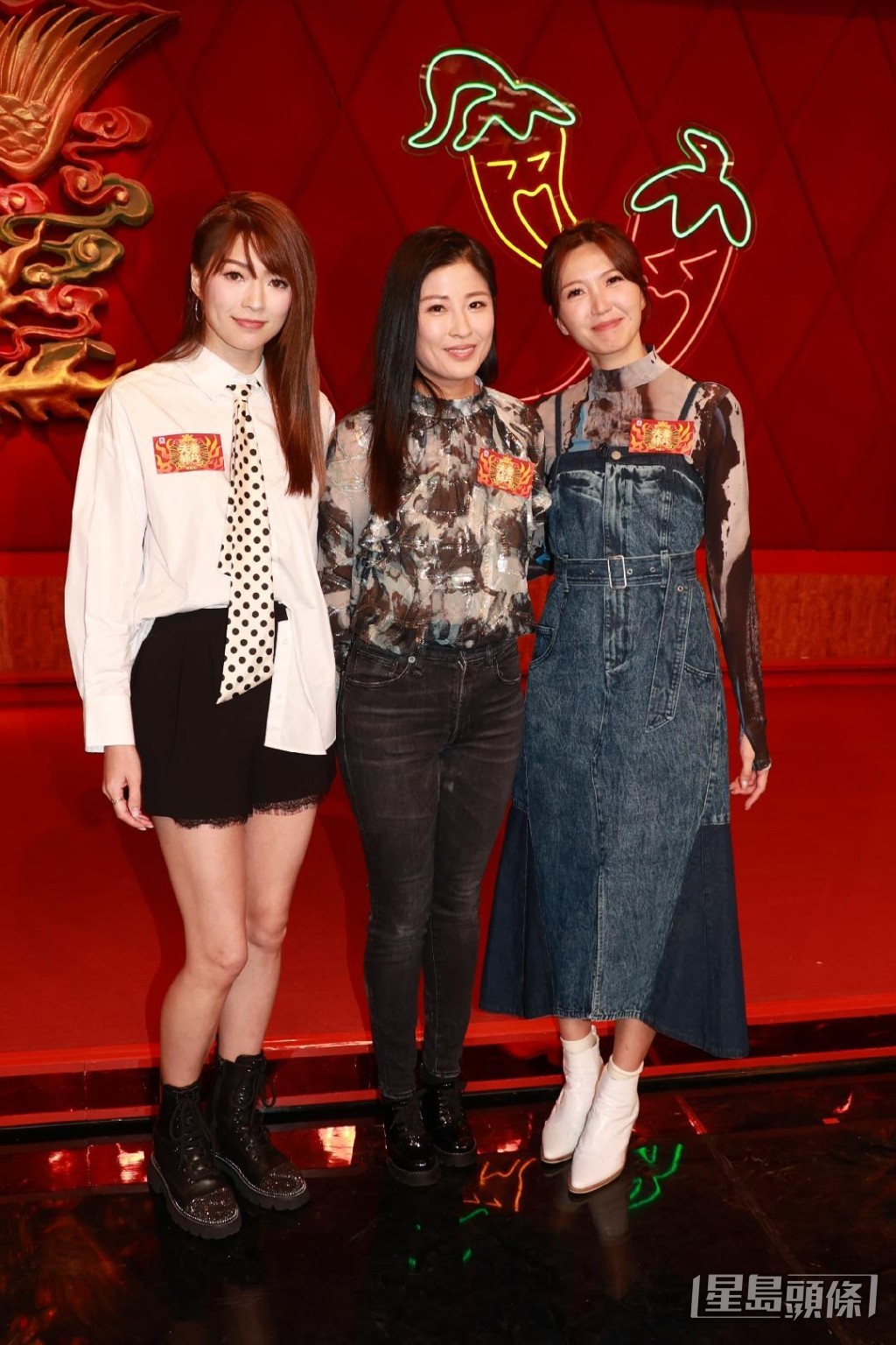 「人妻」吳若希、周家蔚、連詩雅今日為TVB節目《夫妻肺片》錄影。