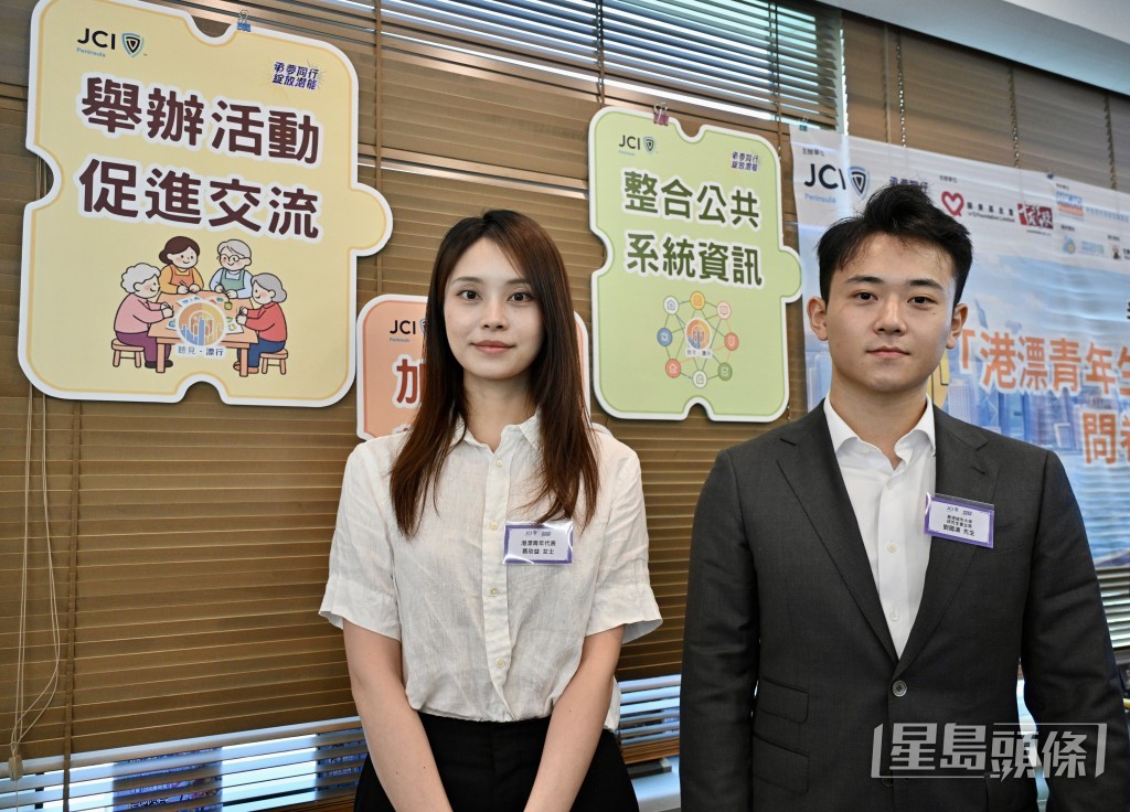 港漂青年代表慕欣益(左)、劉國濤(右)。 港漂青年代表慕欣益(左)、劉國濤(右)。