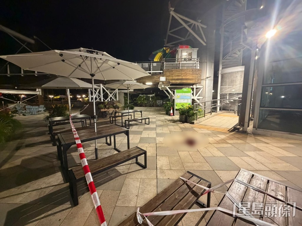 附近枱凳被拉起封锁范围禁止靠近。
