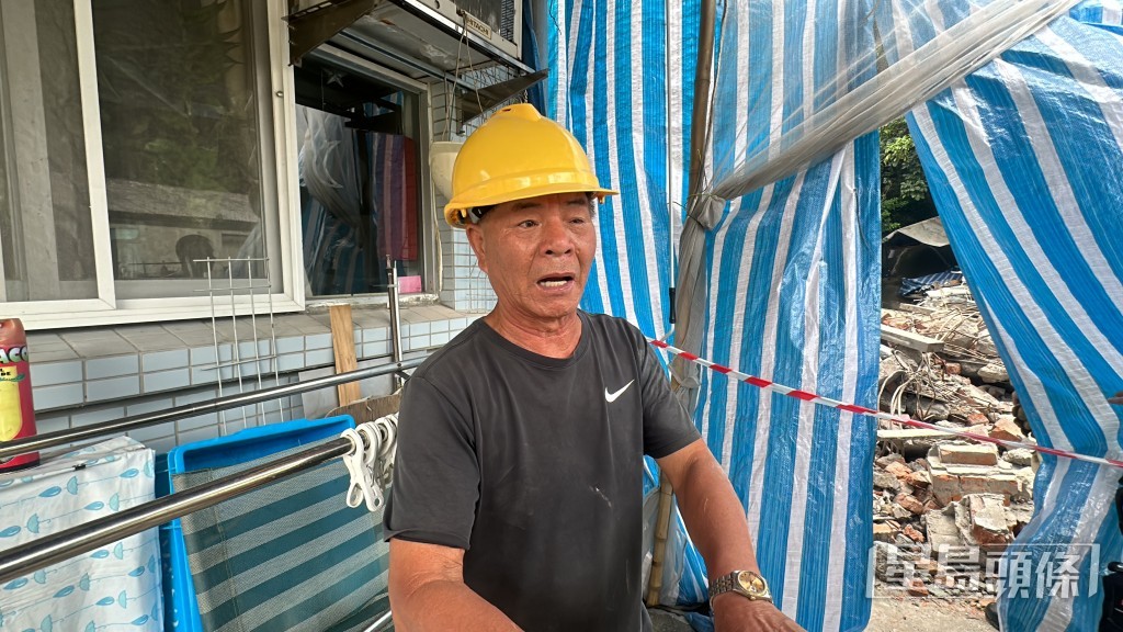 判頭潘先生講述事件經過。梁國峰攝 判頭潘先生講述事件經過。梁國峰攝