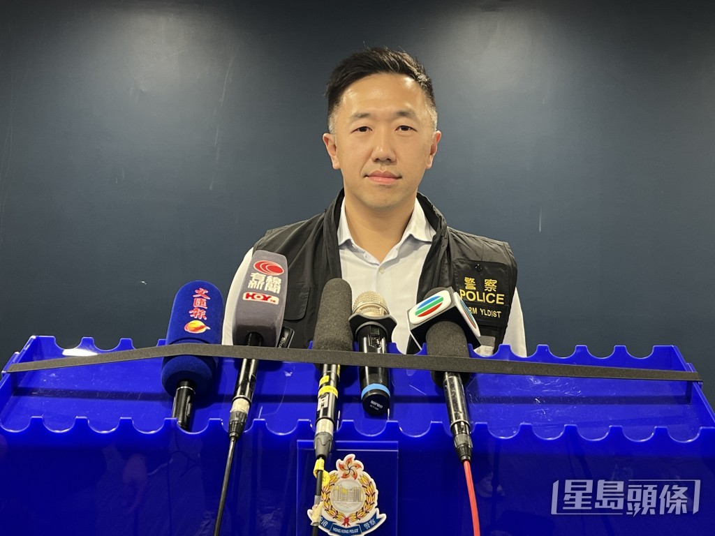 元朗警區重案組偵緝督察林浩賢講述案情。許文光攝 元朗警區重案組偵緝督察林浩賢講述案情。許文光攝