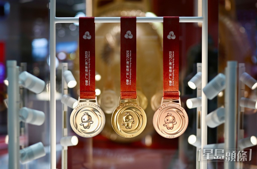 園內設有「周大福×全運會」期間限定獎牌概念展示區。資料圖片 園內設有「周大福×全運會」期間限定獎牌概念展示區。資料圖片