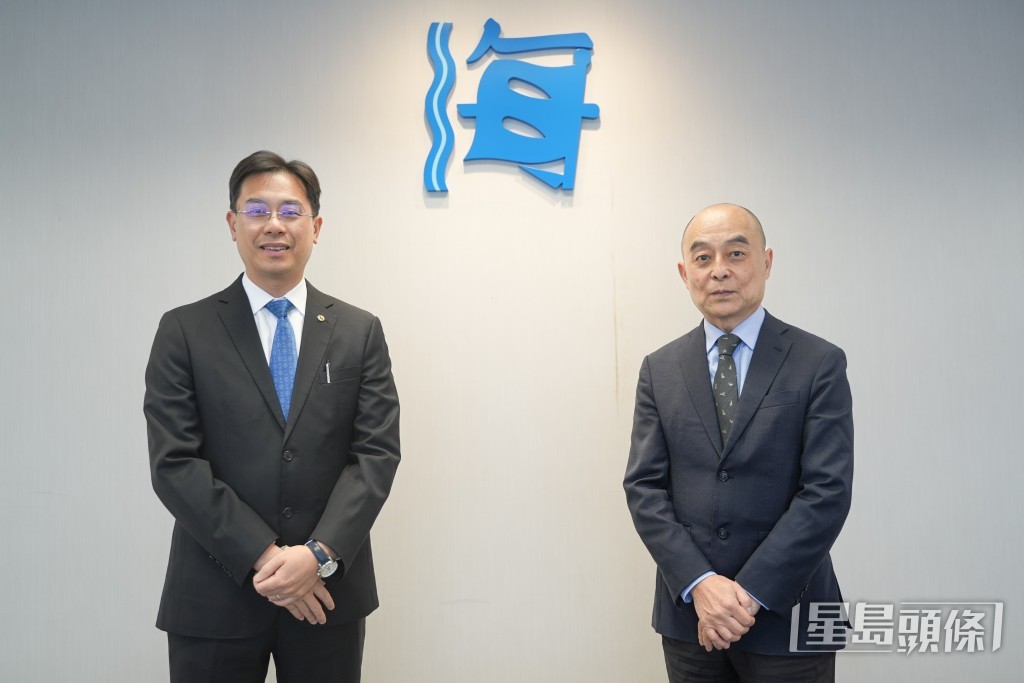 海事處處長王世發(右)、海事處助理處長羅立強(左)。吳艷玲攝 海事處處長王世發(右)、海事處助理處長羅立強(左)。吳艷玲攝