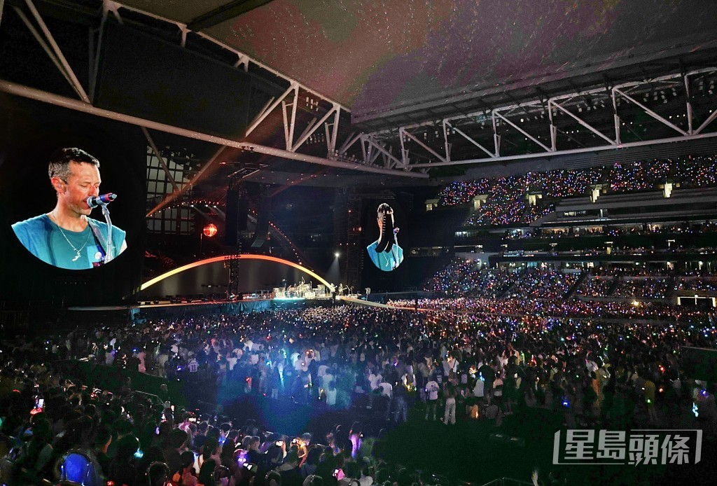 Coldplay在啟德體育園舉辦演唱會。 Coldplay在啟德體育園舉辦演唱會。