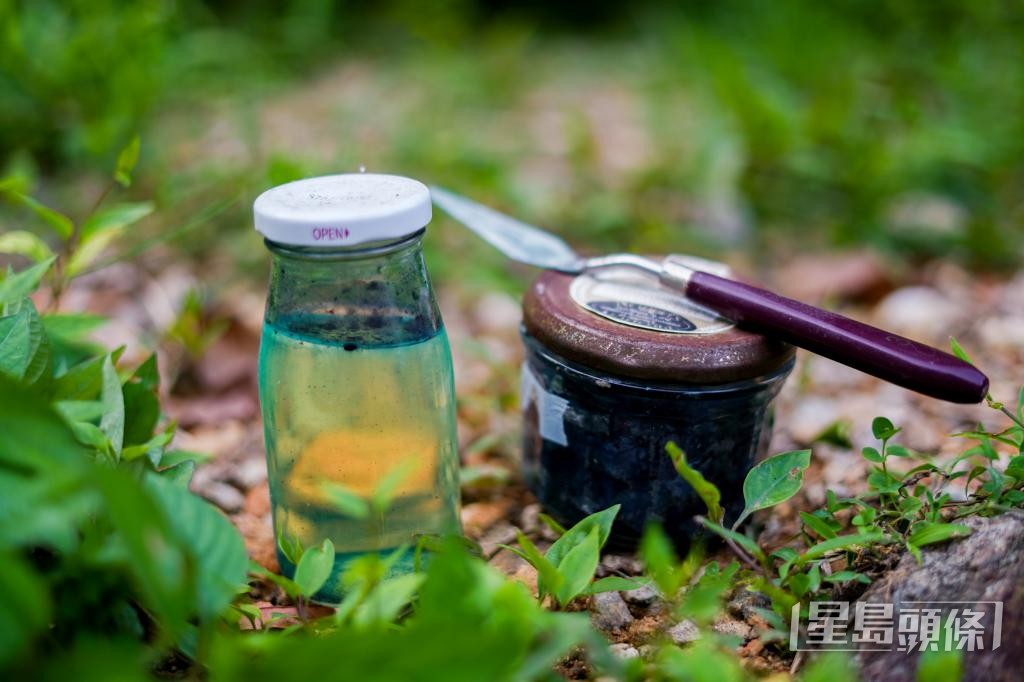 Anson亦有研究藍染工藝,圖為她所製作的藍泥。 Anson亦有研究藍染工藝,圖為她所製作的藍泥。
