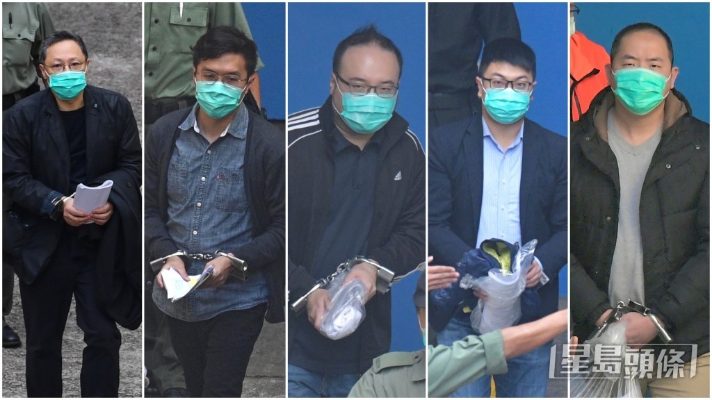 案情指戴耀廷、區諾軒、趙家賢、鍾錦麟和吳政亨(由左至右)組織宣傳民主派初選。資料圖片 案情指戴耀廷、區諾軒、趙家賢、鍾錦麟和吳政亨(由左至右)組織宣傳民主派初選。資料圖片