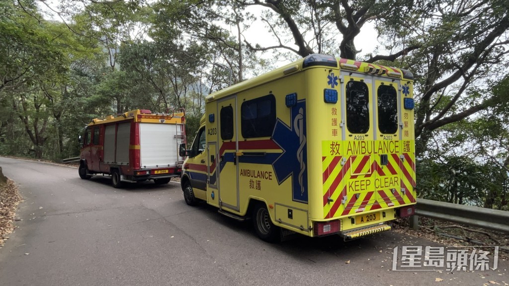 消防及救護車在場。